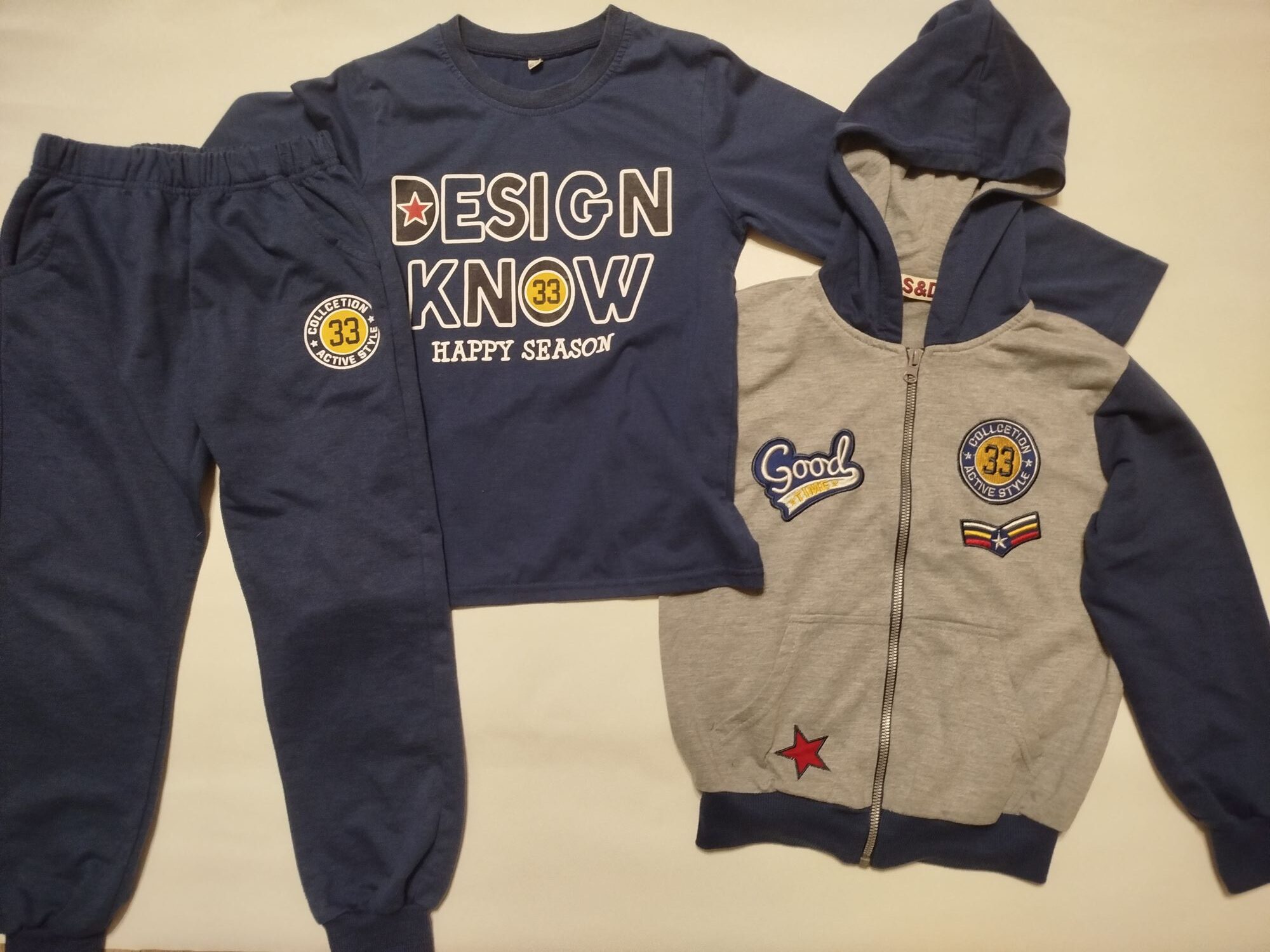 Детский спортивный костюм-тройка "Design Know", рост 122-128 см